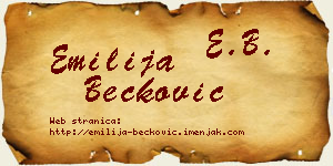 Emilija Bećković vizit kartica